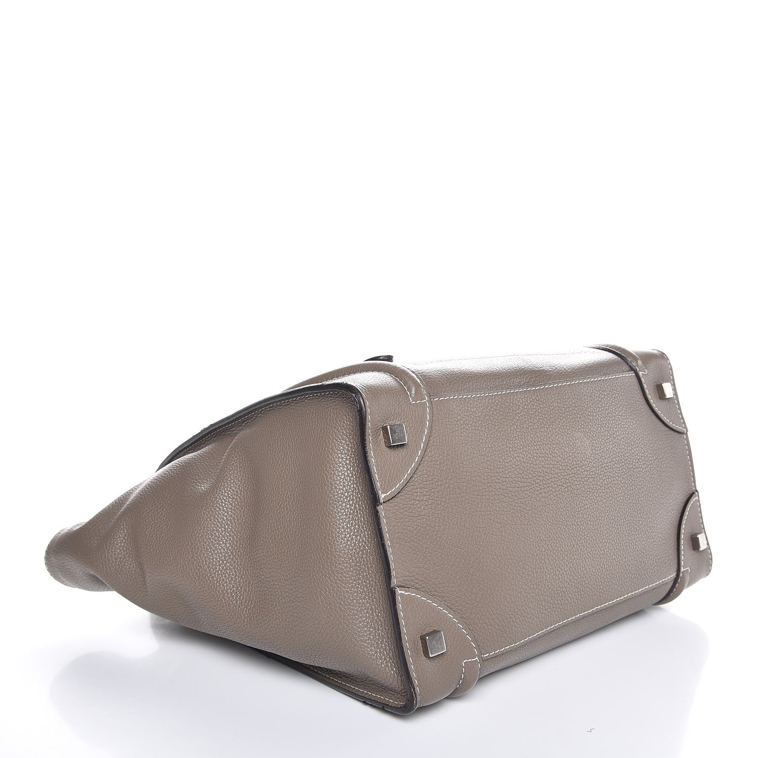 Celine Drummed Calfskin Mini Luggage Souris 4 of 12