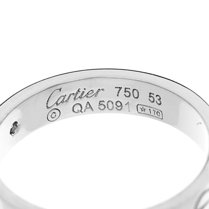 Cartier 18K White Gold Diamond 4mm LOVE Wedding Band Ring 53 6.5 4 of 6
