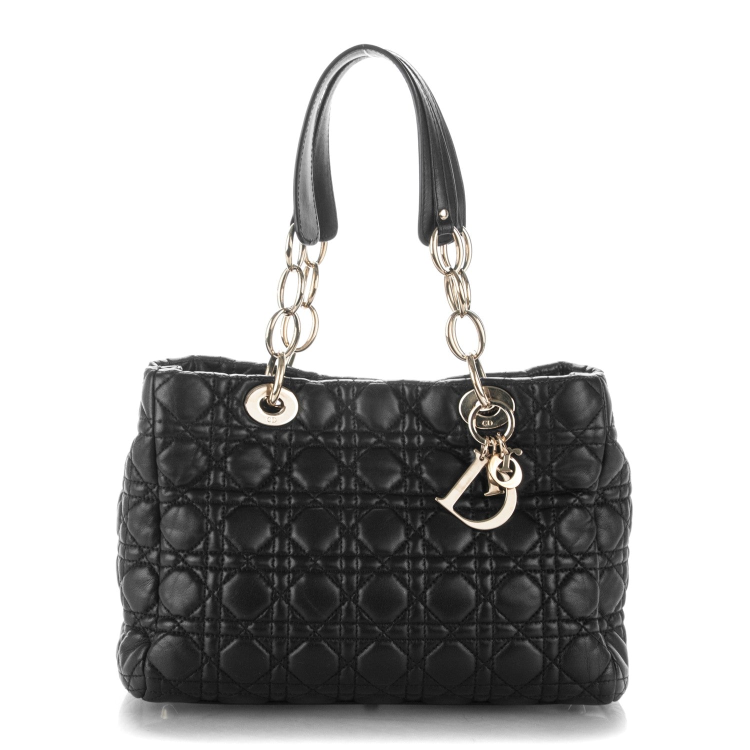 Christian Dior Lambskin Cannage Small Dior Soft Shopping Tote Black 1 of 7