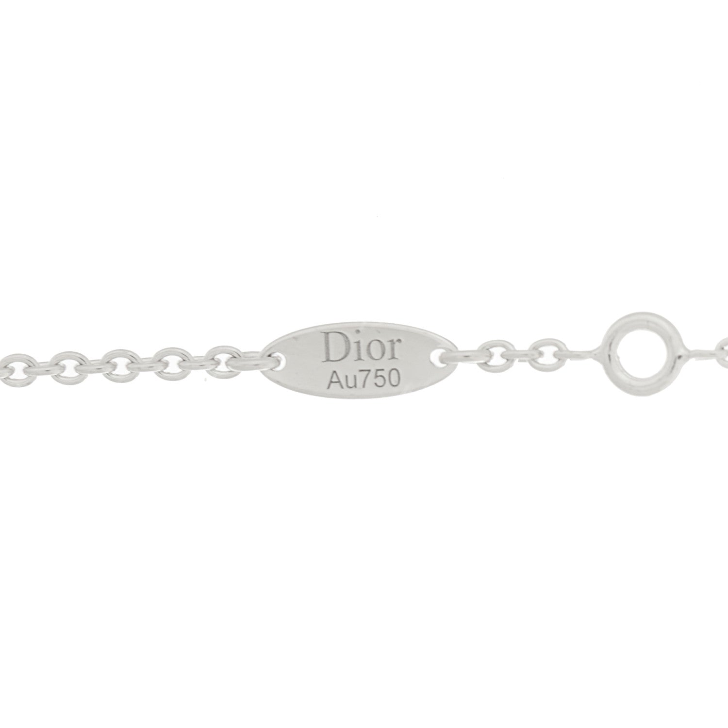 Christian Dior 18K White Gold Diamond Rose Des Vents Pave Necklace 6 of 8