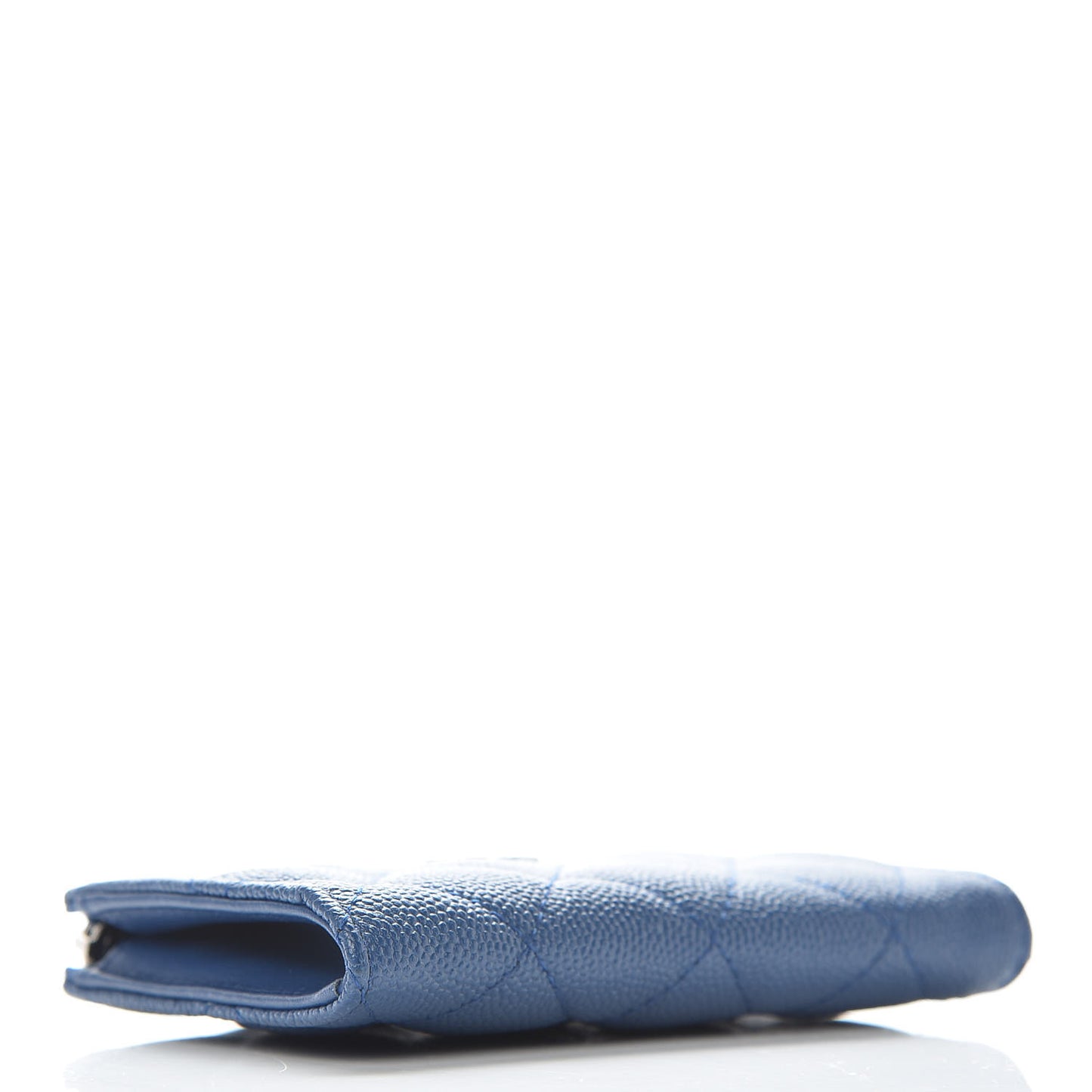 Caviar Quilted Key Holder Case Blue