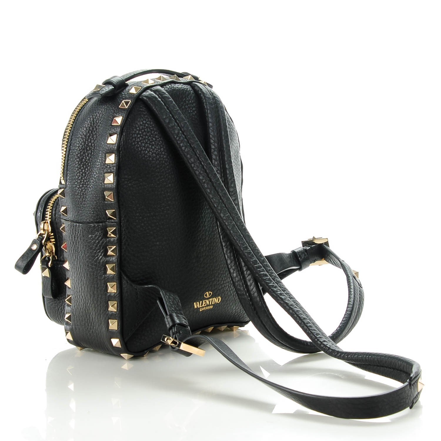 Valentino Garavani Pebbled Calfskin Mini Rockstud Backpack Black 3 of 7