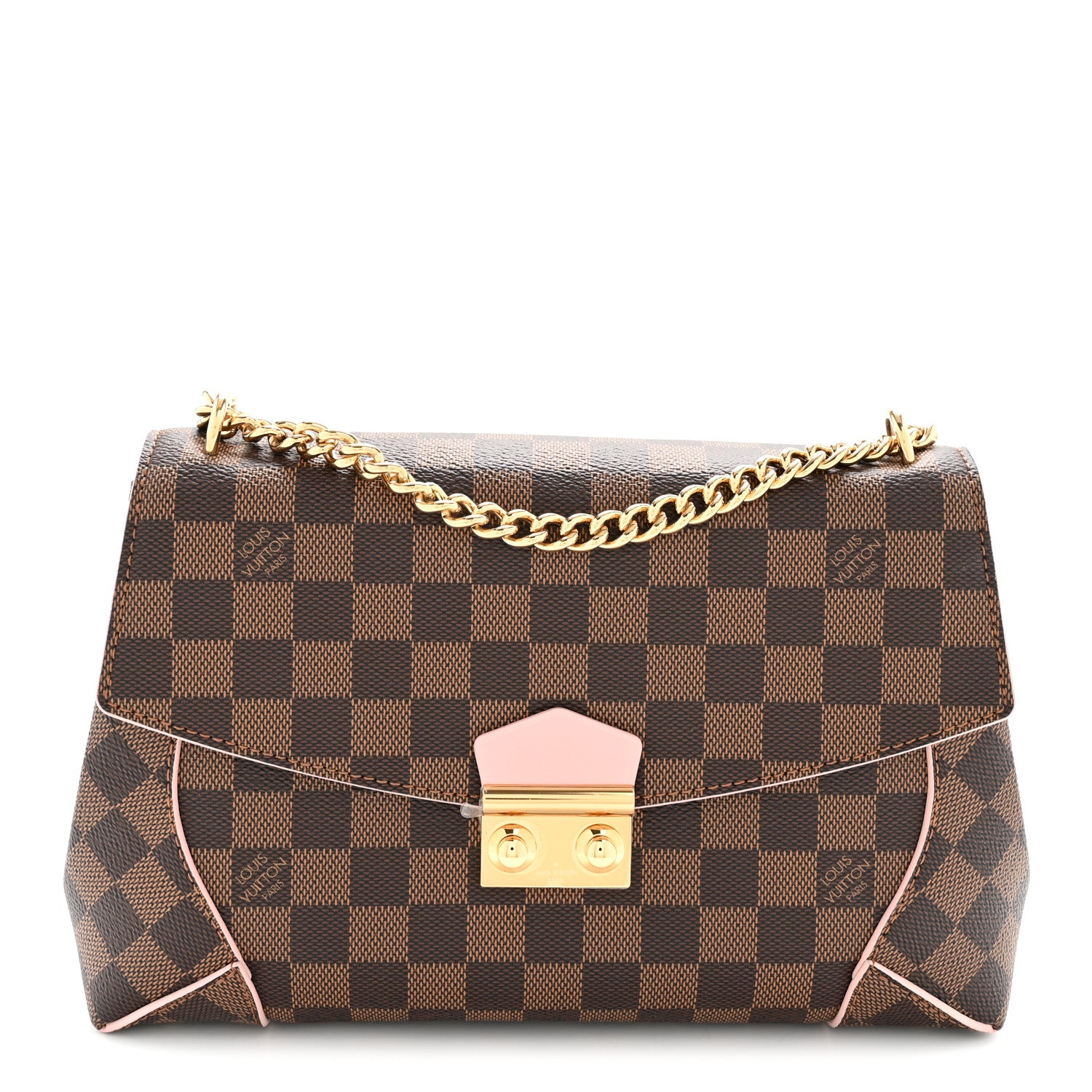 Louis Vuitton Damier Ebene Caissa Clutch Rose Ballerine 1 of 11