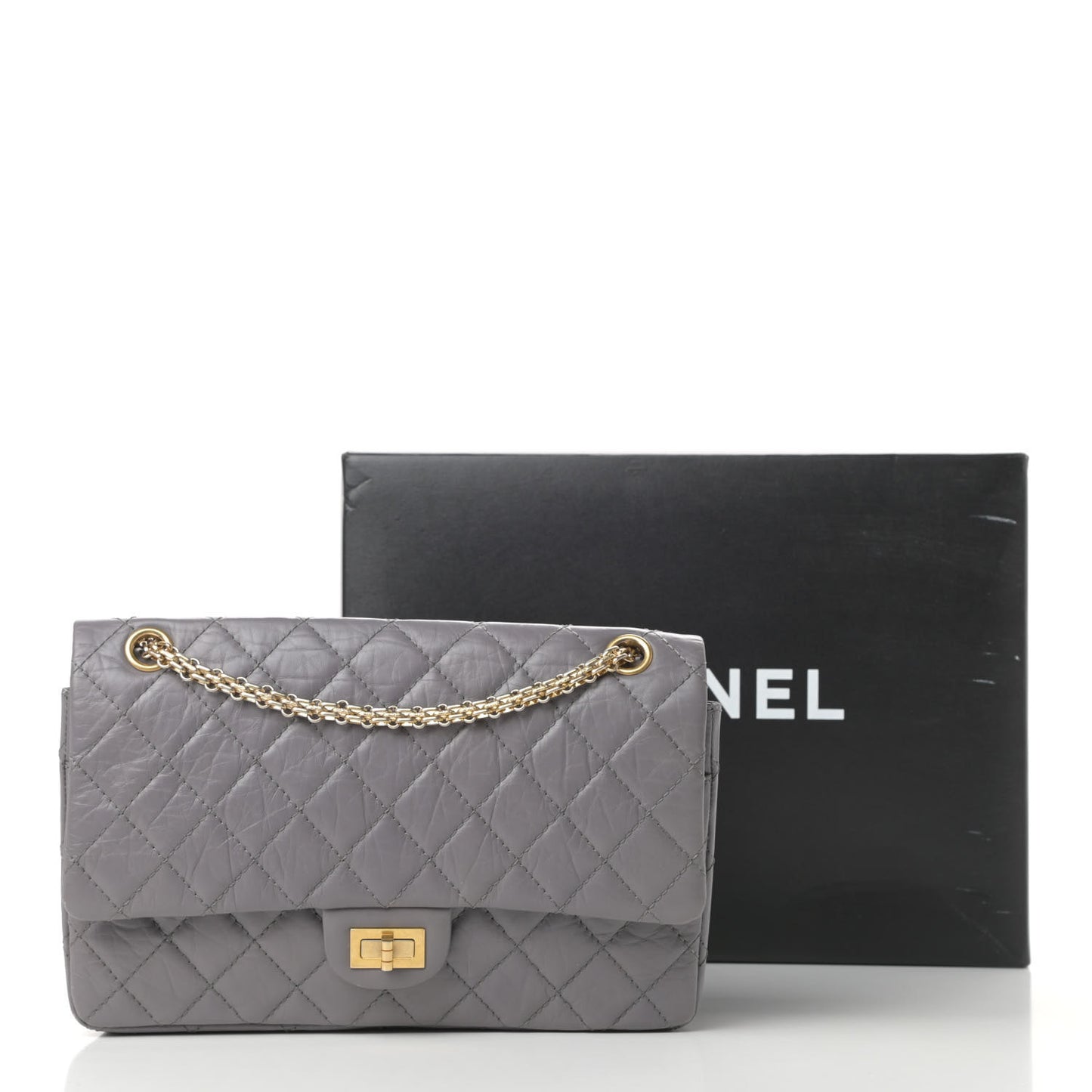 Aged Calfskin Quilted 2.55 Reissue 226 Flap Grey