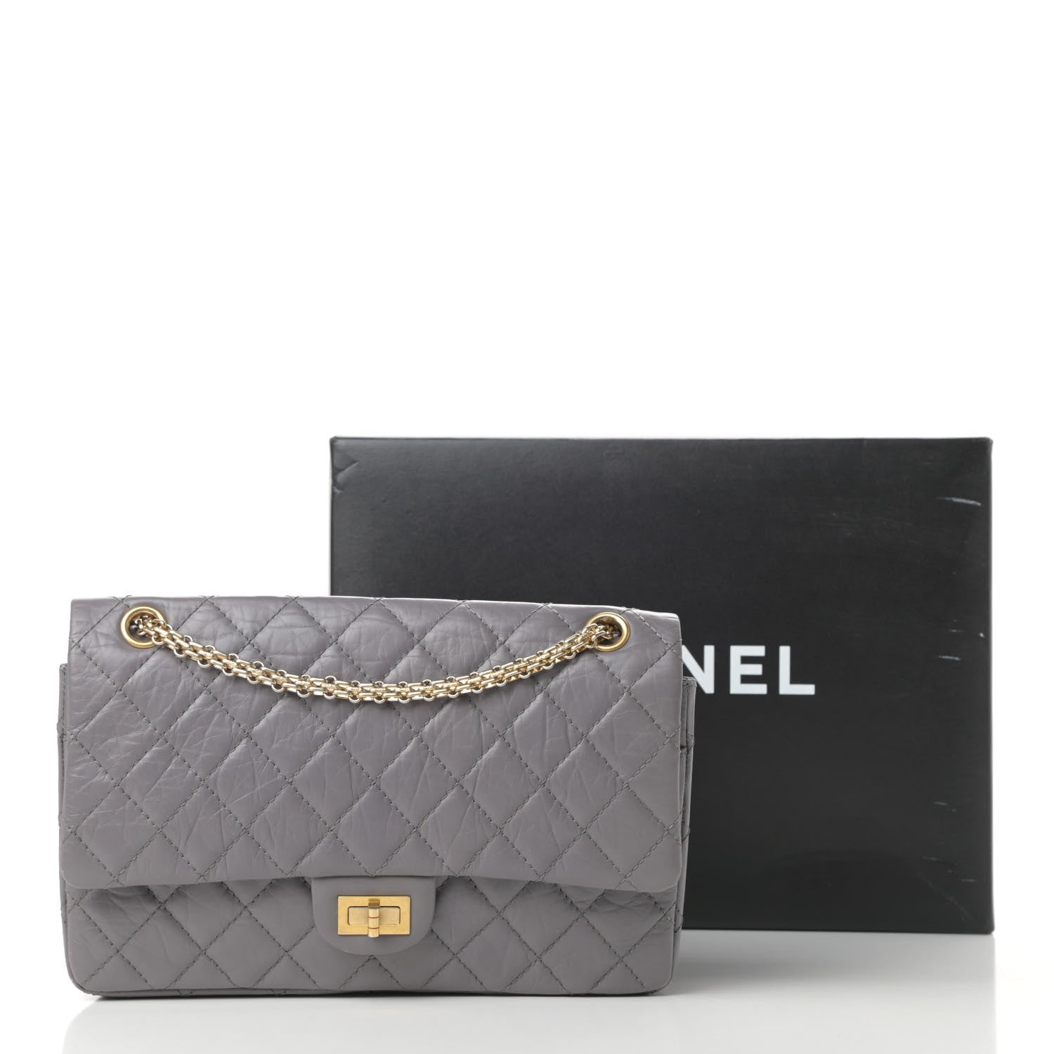 Chanel Aged Calfskin Quilted 2.55 Reissue 226 Flap Grey 18 of 18