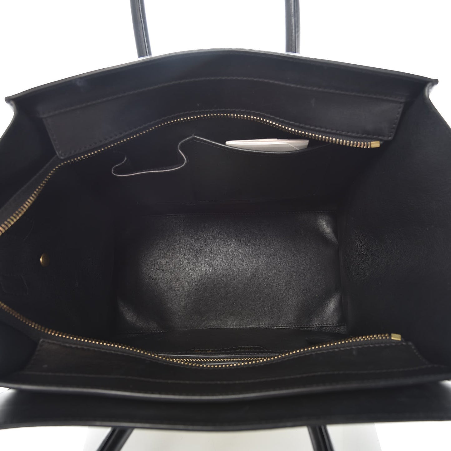 Smooth Calfskin Shrunken Lambskin Mini Bi-Color Luggage Black White