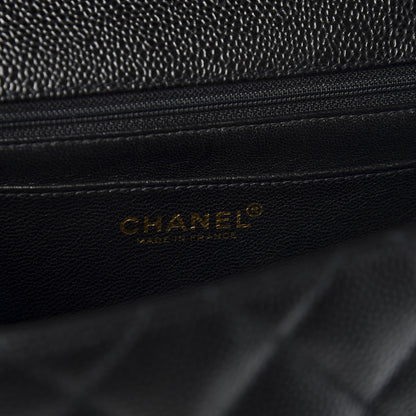 Chanel Caviar Quilted Jumbo Kelly Flap Black 7 of 9