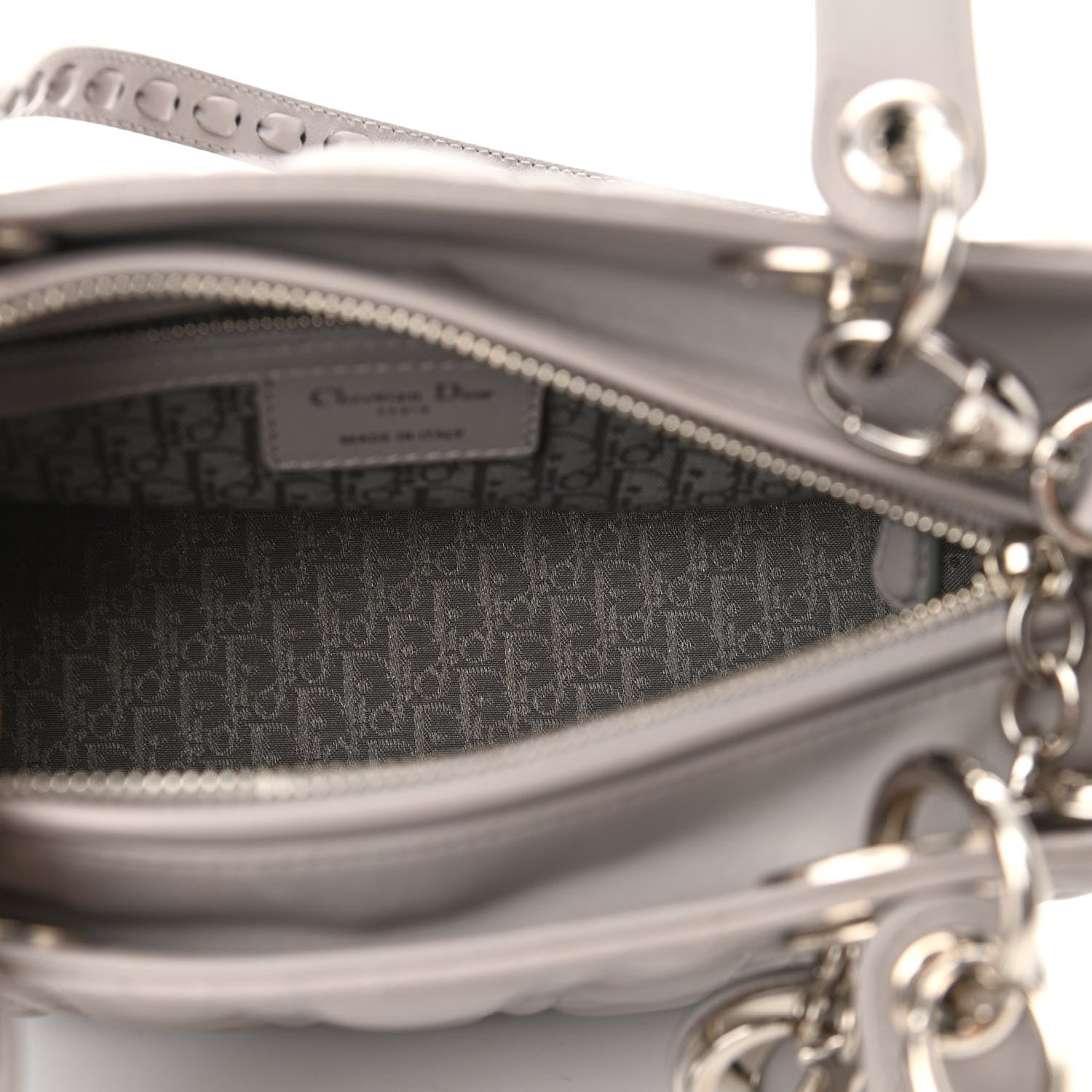Christian Dior Lambskin Cannage Medium Lady Dior Grey 5 of 10