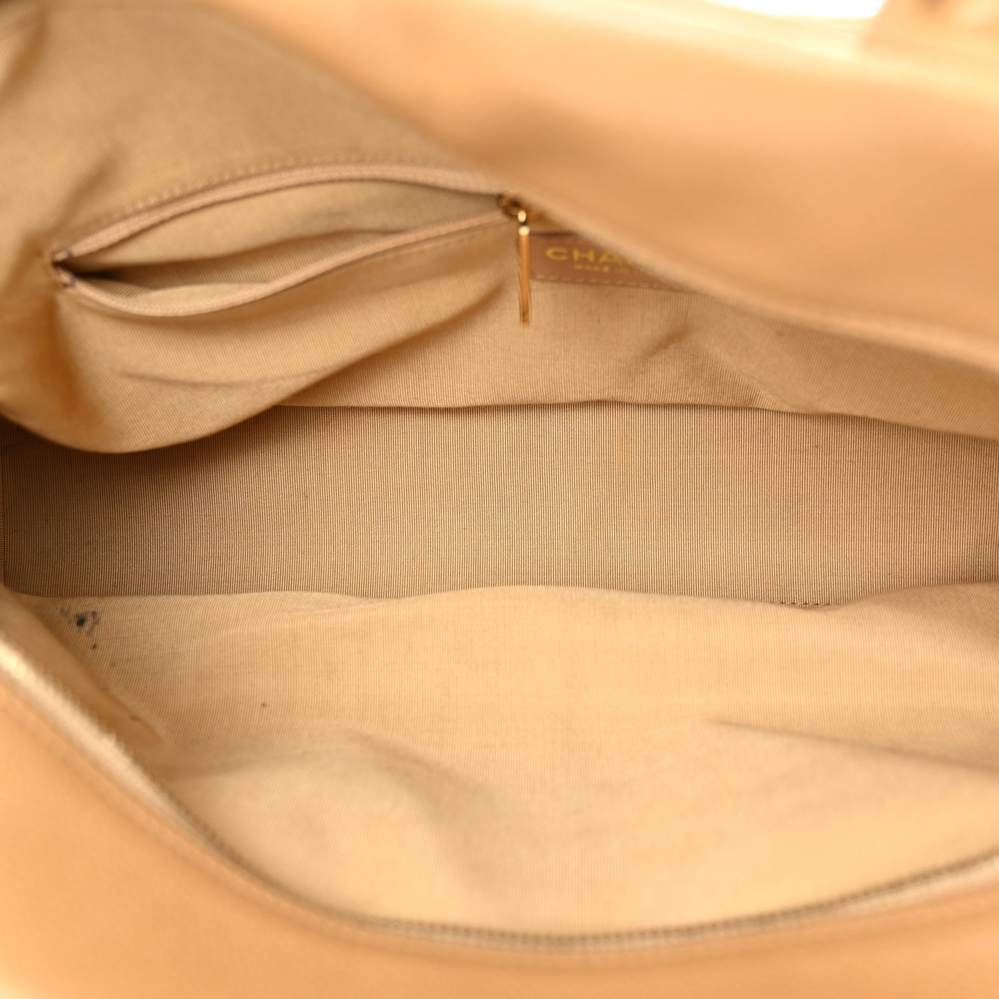 Caviar Quilted Large Bowler Bag Beige