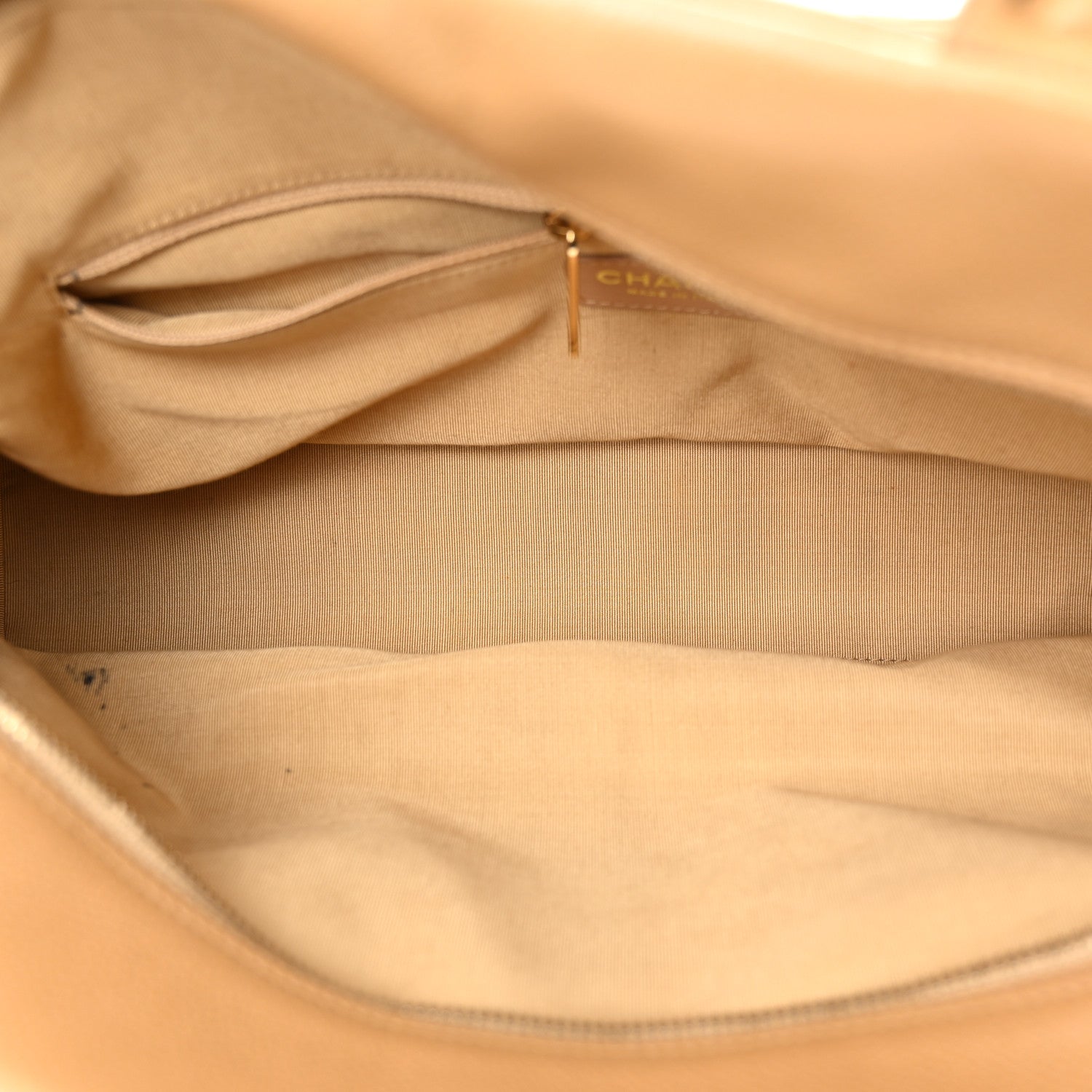 Chanel Caviar Quilted Large Bowler Bag Beige 5 of 21