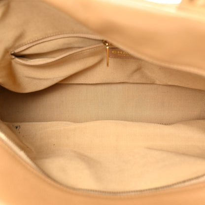 Chanel Caviar Quilted Large Bowler Bag Beige 5 of 21
