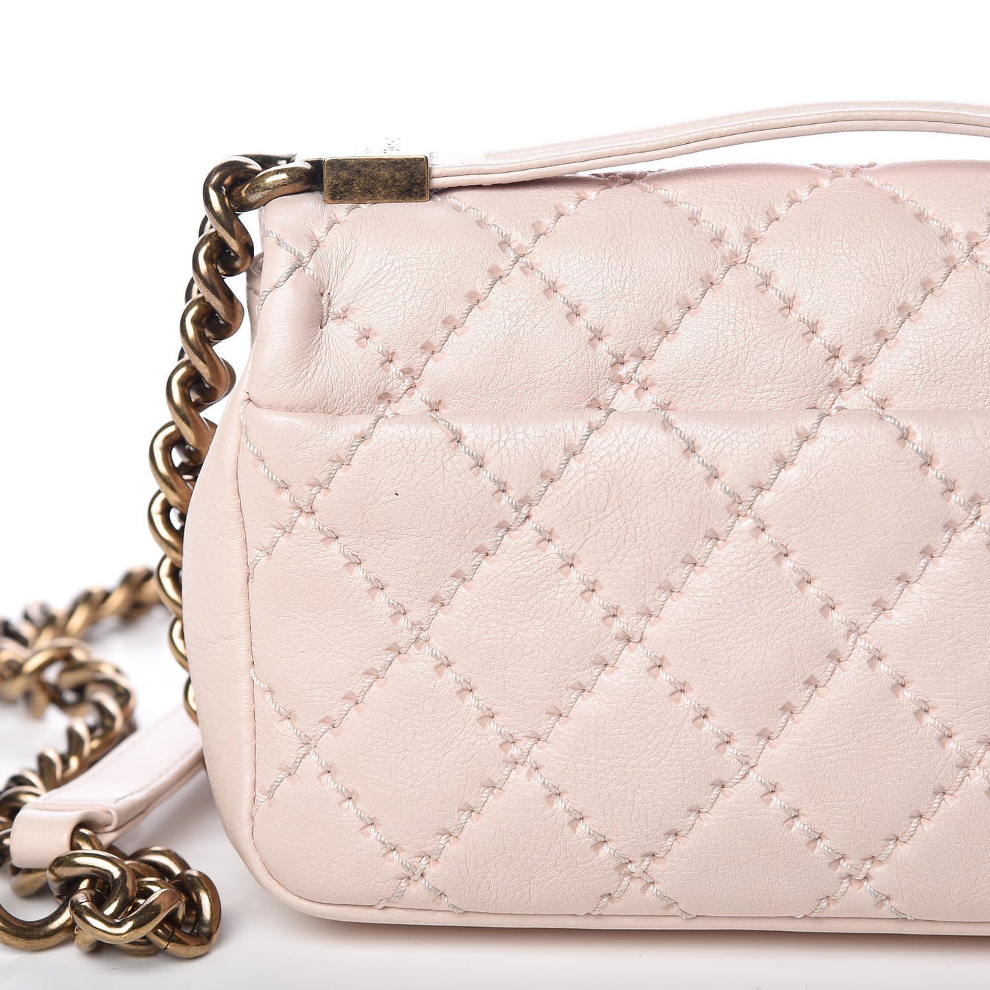 Calfskin Quilted Mini Urban Day Flap Light Pink