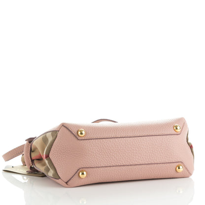 Burberry Grainy Calfskin House Check Small Banner Tote Pale Orchid 4 of 8