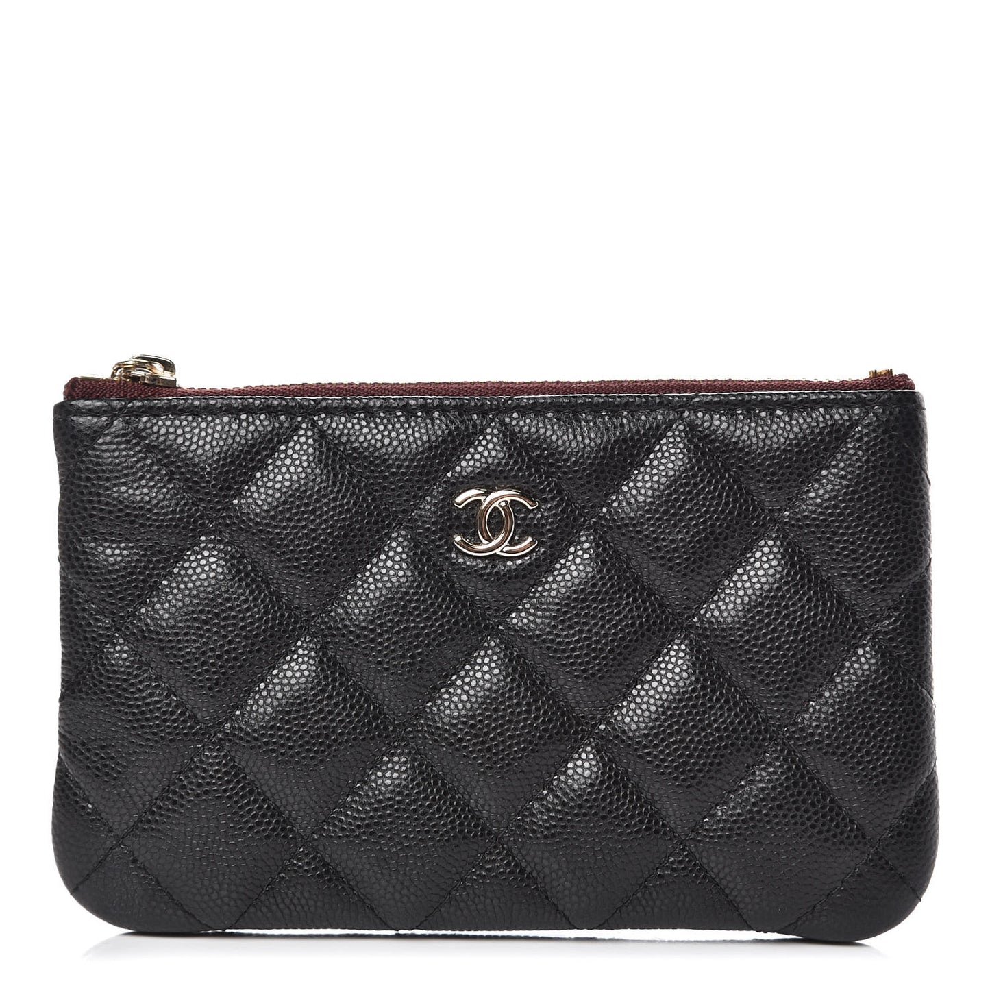 Caviar Quilted Small Cosmetic Case Black