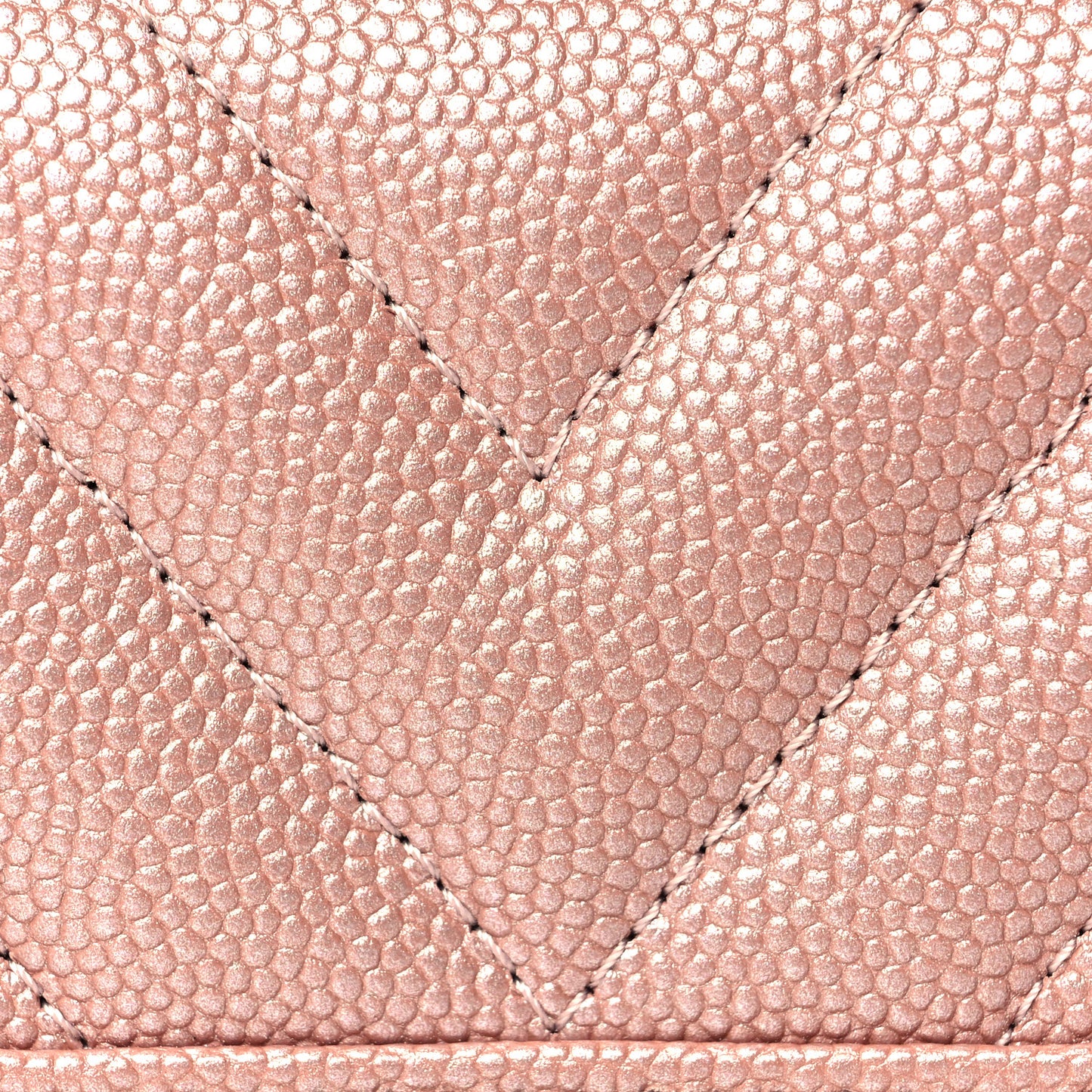 Metallic Caviar Chevron Quilted Vintage Mademoiselle Flap Card Holder Pink