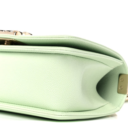 Chanel Caviar Chevron Quilted Small Boy Flap Light Green 9 of 9