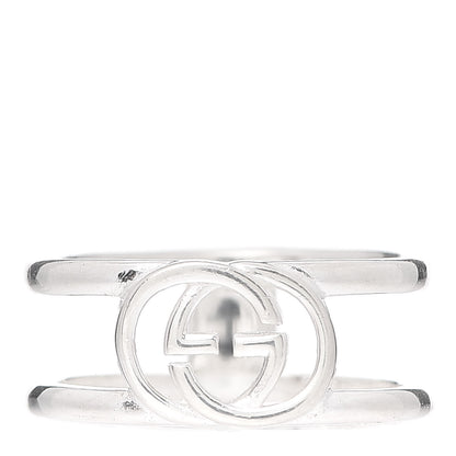 Gucci Sterling Silver 9mm Interlocking G Ring 61 9.5 1 of 5