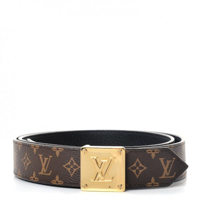 Louis Vuitton Calfskin Monogram 30mm LV Morningram Reversible Belt 85 34 Black 1 of 8