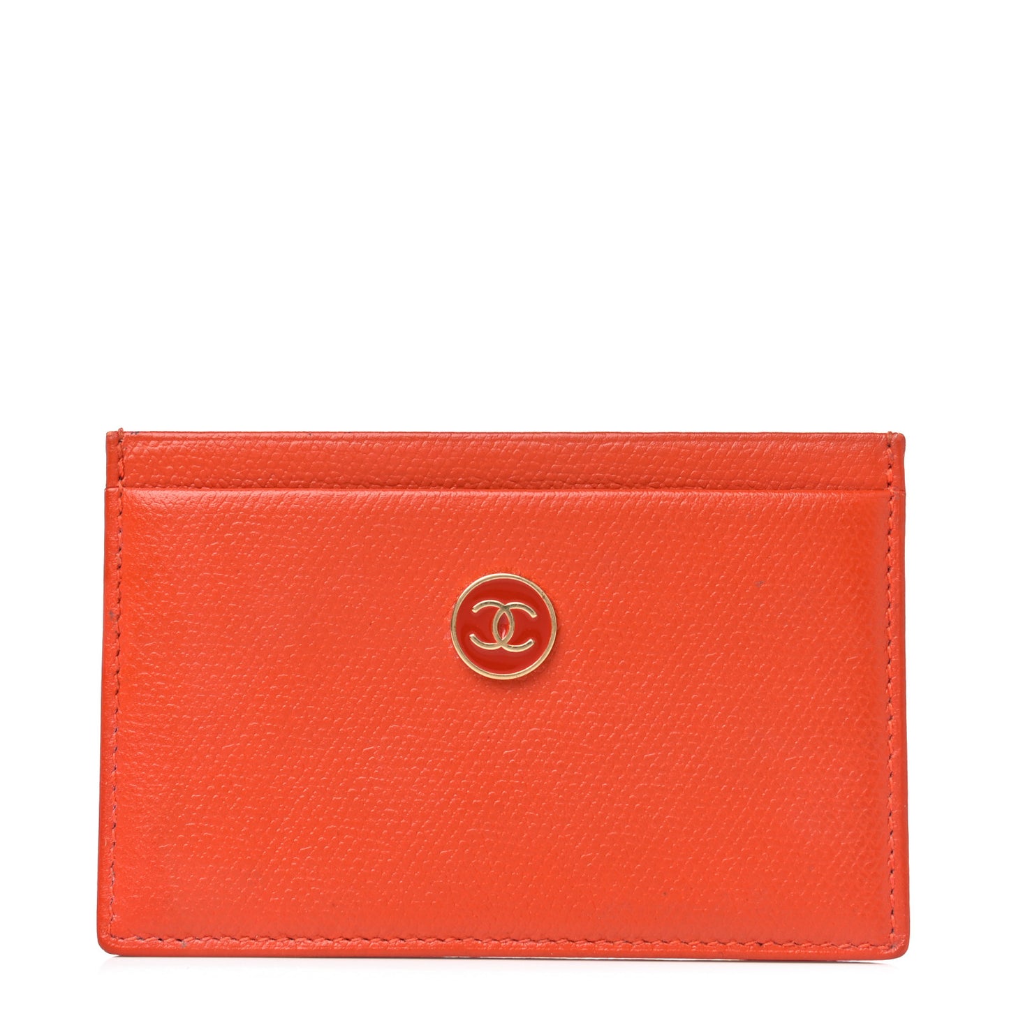 Caviar CC Button Card Holder Case Off Orange