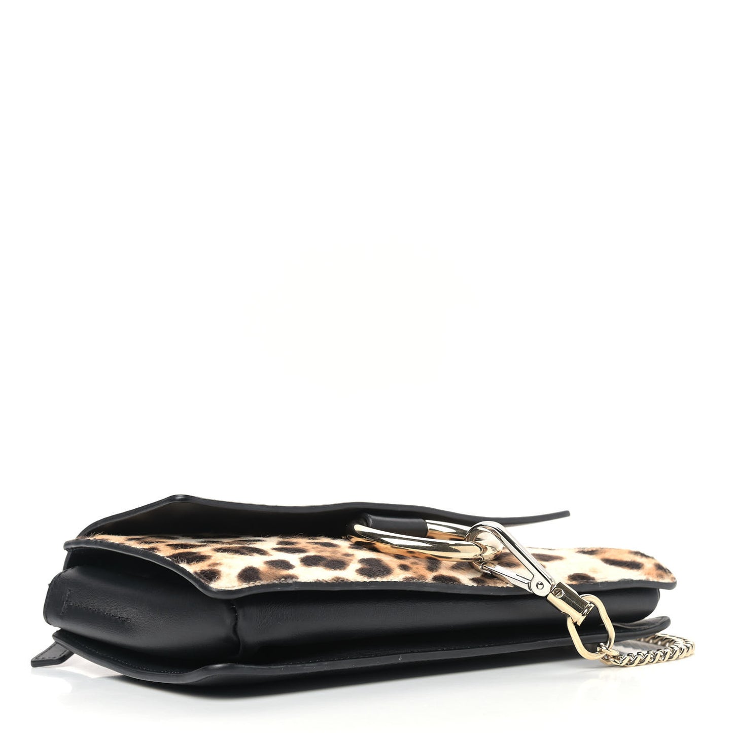 Calfskin Pony Hair Leopard Print Small Faye Shoulder Bag Abstract White