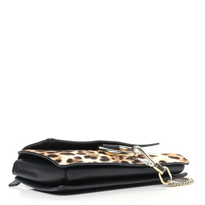 Chloe Calfskin Pony Hair Leopard Print Small Faye Shoulder Bag Abstract White 3 of 8