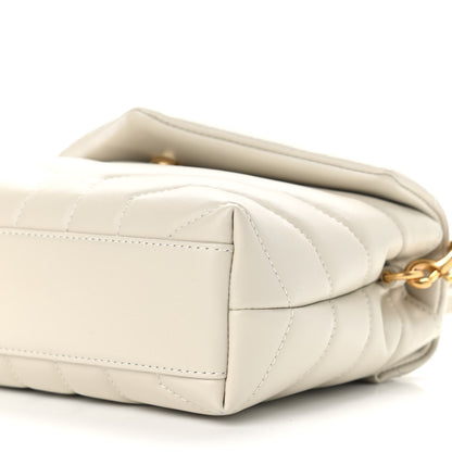 Saint Laurent Calfskin Y Quilted Monogram Toy Loulou Crossbody Bag Ivory 9 of 9