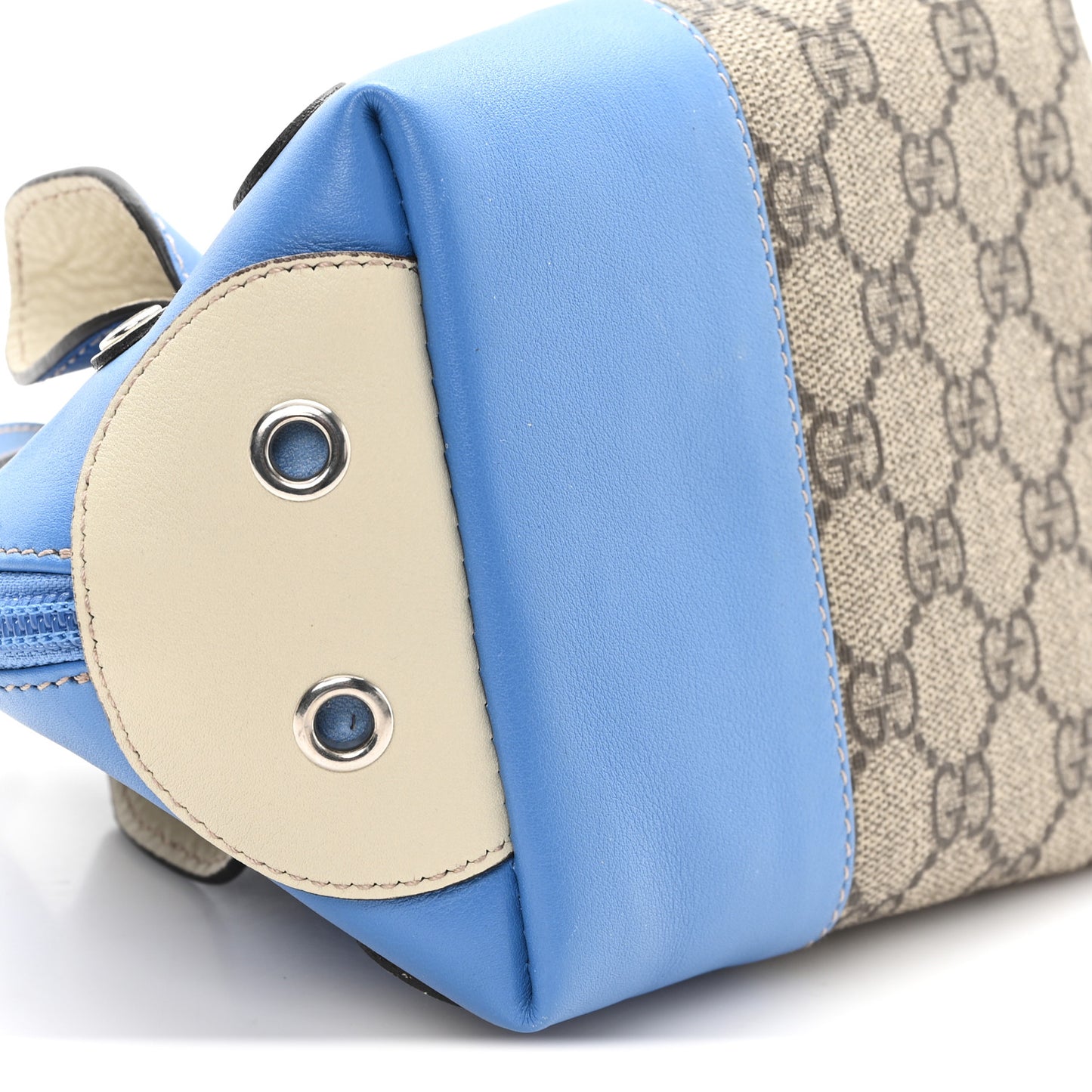 GG Supreme Monogram Children's Zoo Pig Bag Blue