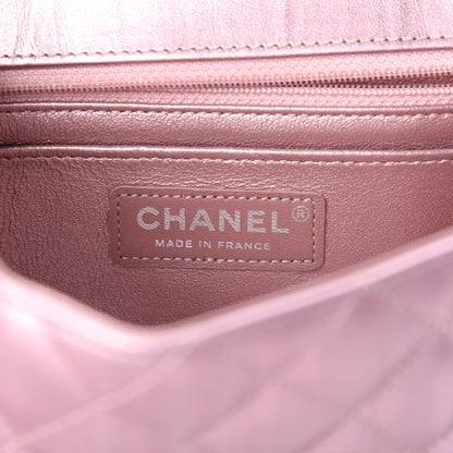Chanel Metallic Calfskin Quilted Mini Rectangular Flap Pink 6 of 10