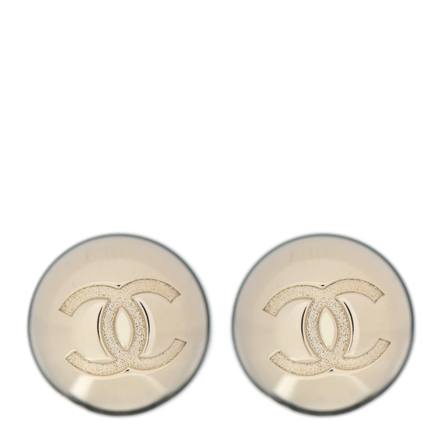 Metal Bead CC Stud Earrings Gold
