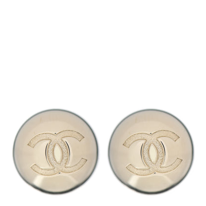 Chanel Metal Bead CC Stud Earrings Gold 1 of 4
