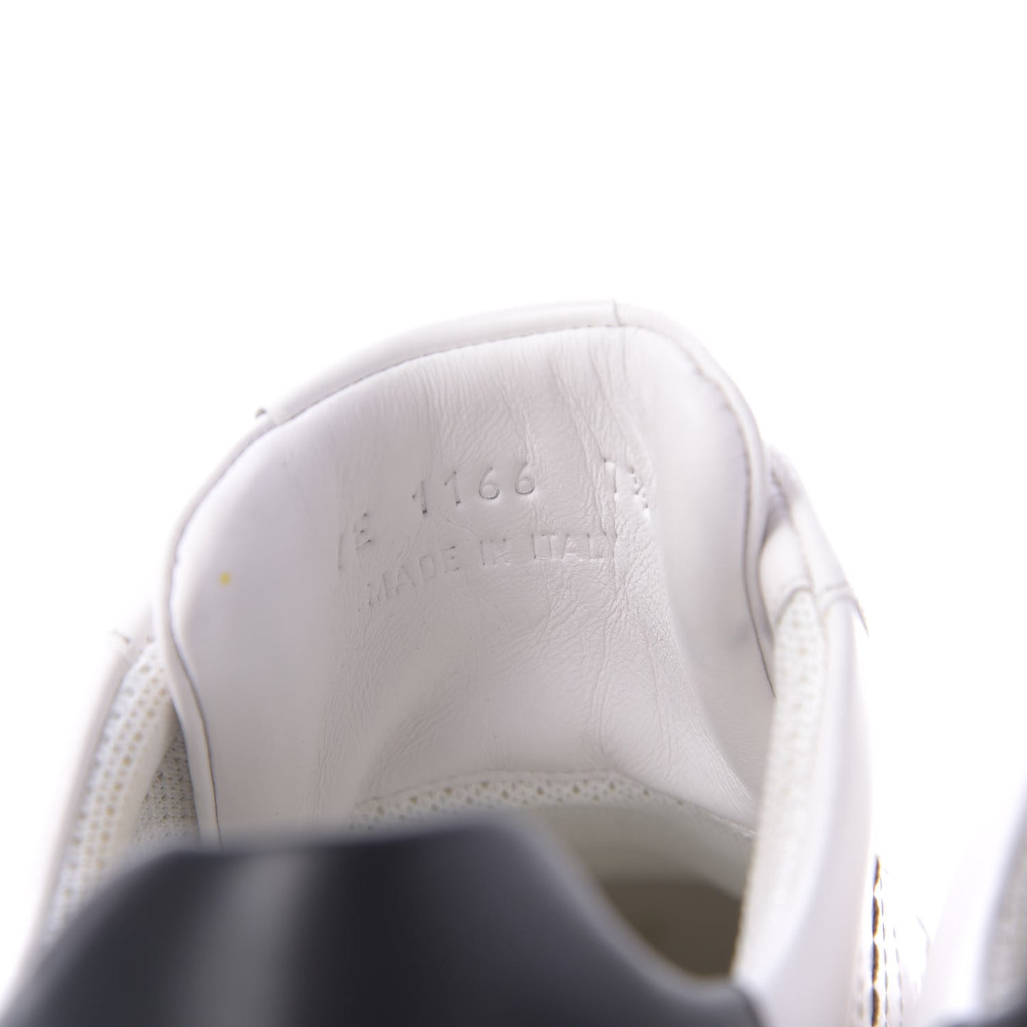 Calfskin Fabric Jacquard FF Mens Low Top Sneakers 7.5 White Black
