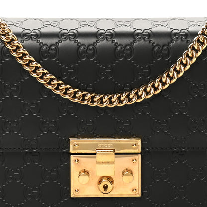 Gucci Guccissima Medium Padlock Shoulder Bag Black 8 of 10