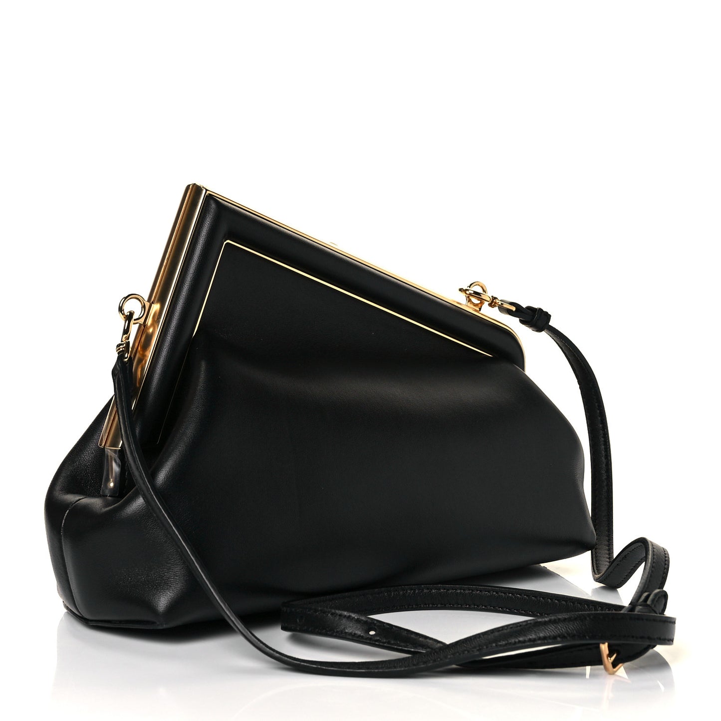 Shiny Nappa Small Fendi First Black