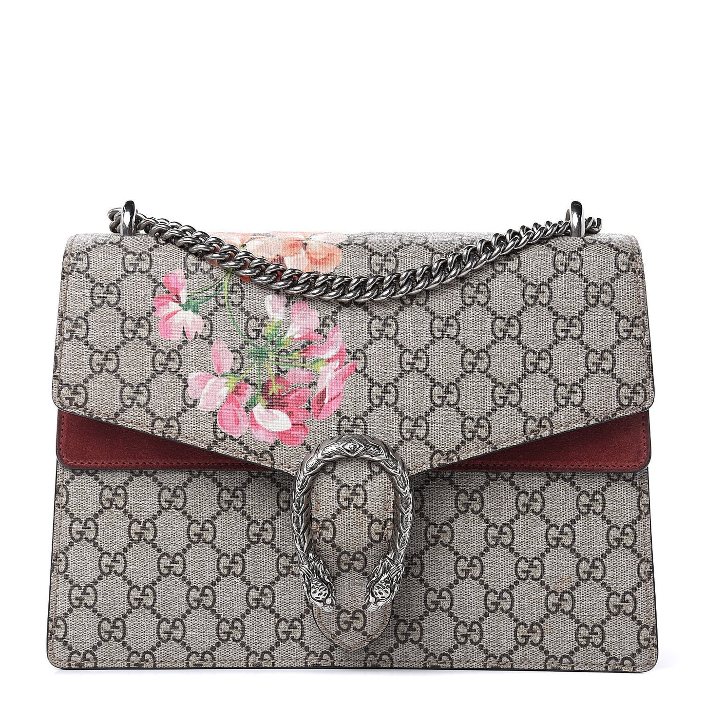 GG Supreme Monogram Blooms Medium Dionysus Shoulder Bag Beige Multicolor Dry Rose