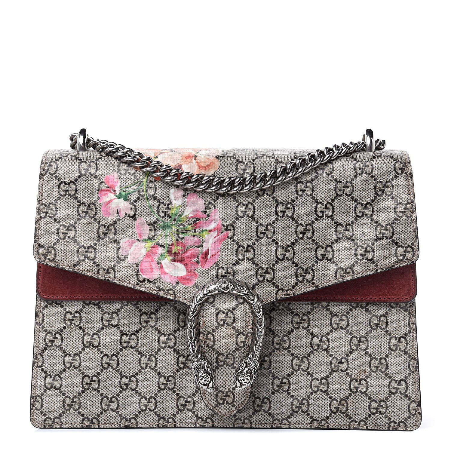 Gucci GG Supreme Monogram Blooms Medium Dionysus Shoulder Bag Beige Multicolor Dry Rose 1 of 14