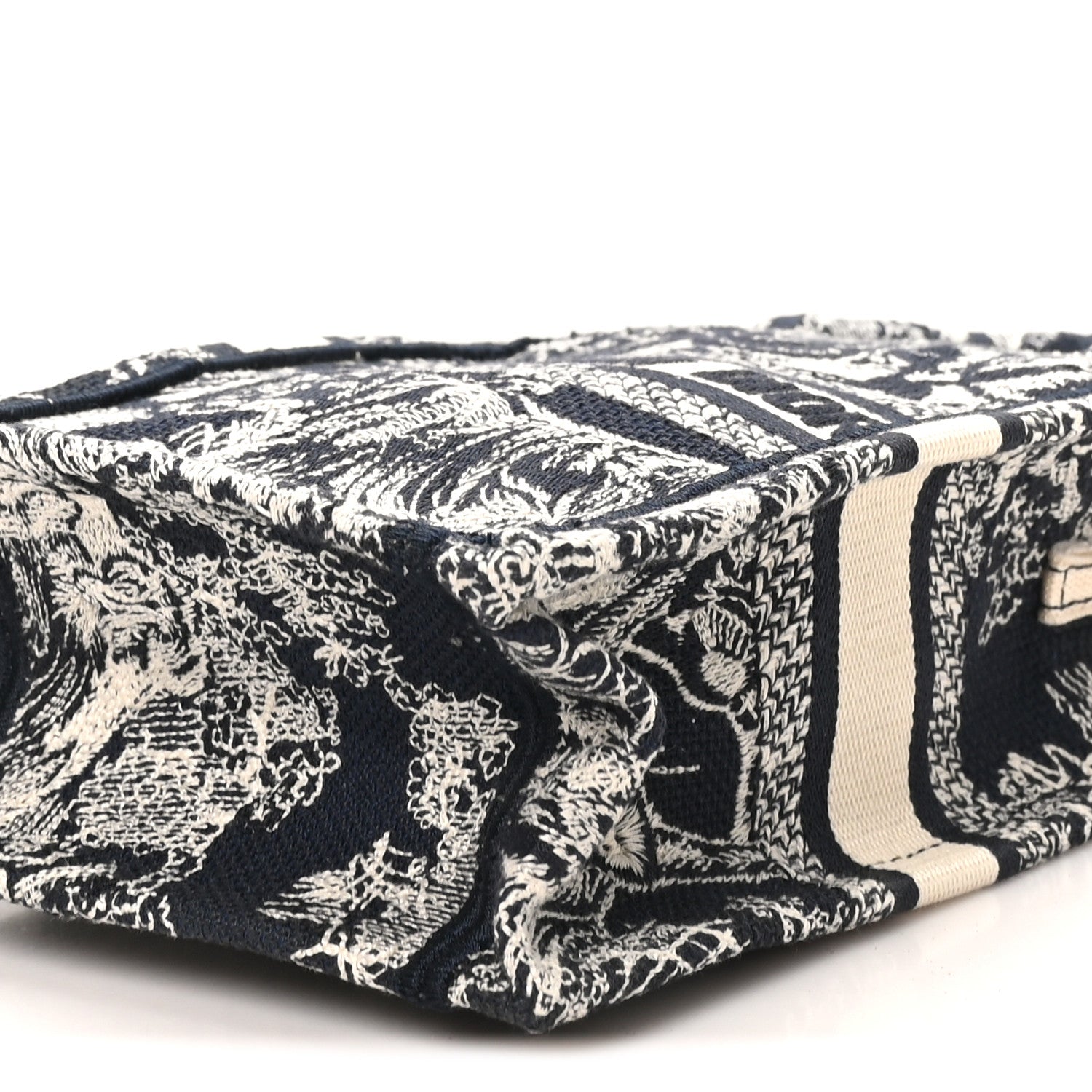 Christian Dior Canvas Toile de Jouy Reverse Embroidered Mini Book Tote Phone Bag  Blue 10 of 10
