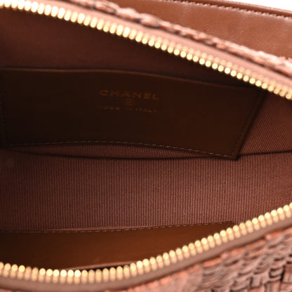 Chanel Braided Raffia Clutch With Chain Brown 4 of 9
