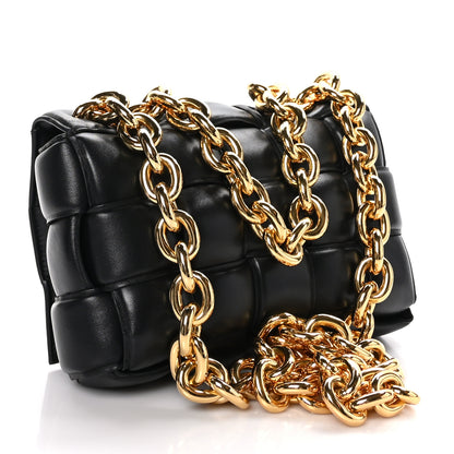 Bottega Veneta Lambskin Maxi Intreccio Padded Chain Cassette Crossbody Bag Black 3 of 8