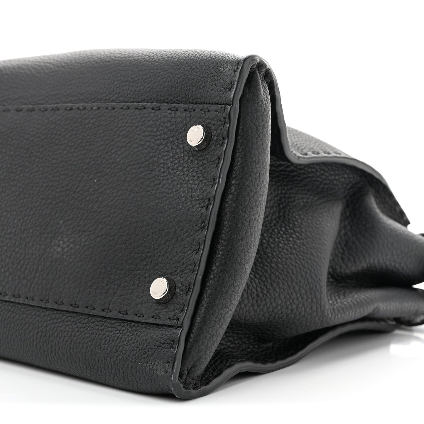 Cuoio Romano Selleria Bi-Color Large Peekaboo Iconic Satchel Black Mou