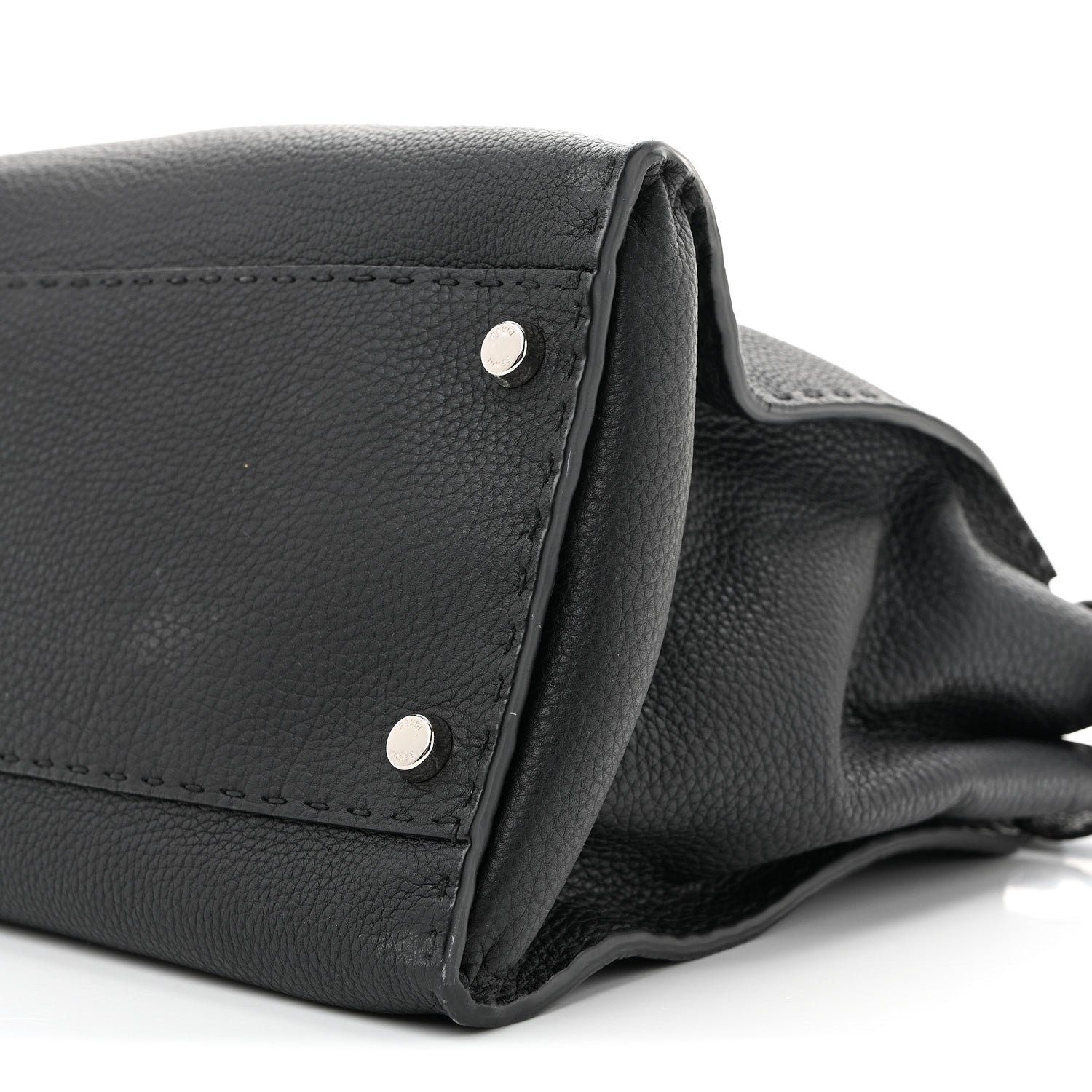 Fendi Cuoio Romano Selleria Bi-Color Large Peekaboo Iconic Satchel Black Mou 9 of 12