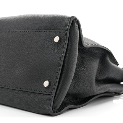 Fendi Cuoio Romano Selleria Bi-Color Large Peekaboo Iconic Satchel Black Mou 9 of 12