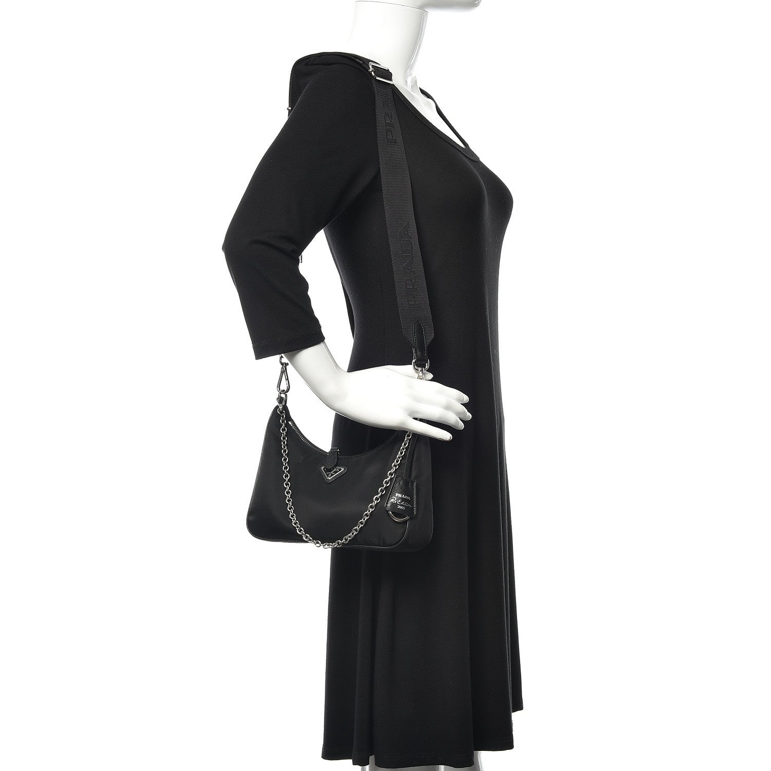 Prada Nylon Re-Edition 2005 Shoulder Bag Black 2 of 12