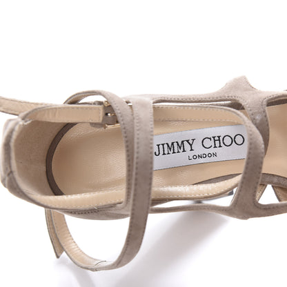 Jimmy Choo Suede Dillan Sandals 39.5 Light Mocha 7 of 7