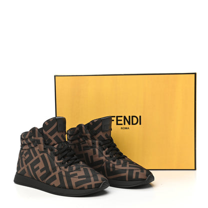 Fendi Nylon FF Reloaded High Top Sneakers 35.5 Tobacco Black 10 of 10