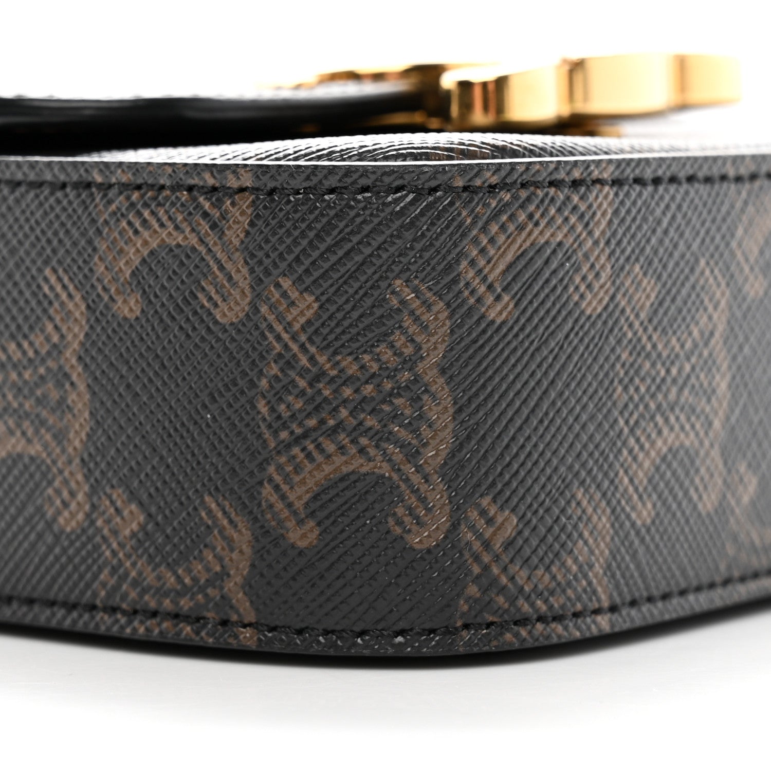 Celine Triomphe Canvas Calfskin Mini Triomphe Tan 9 of 10