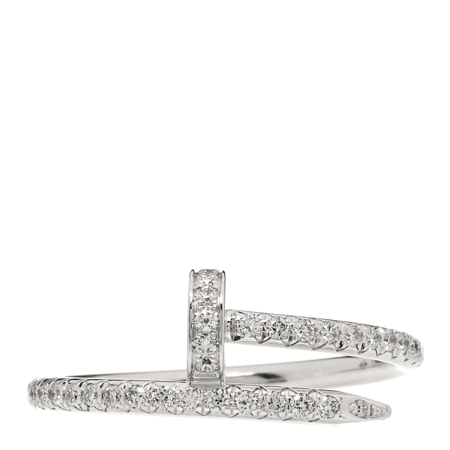 18K White Gold Diamond Juste Un Clou Paved Ring 52 6