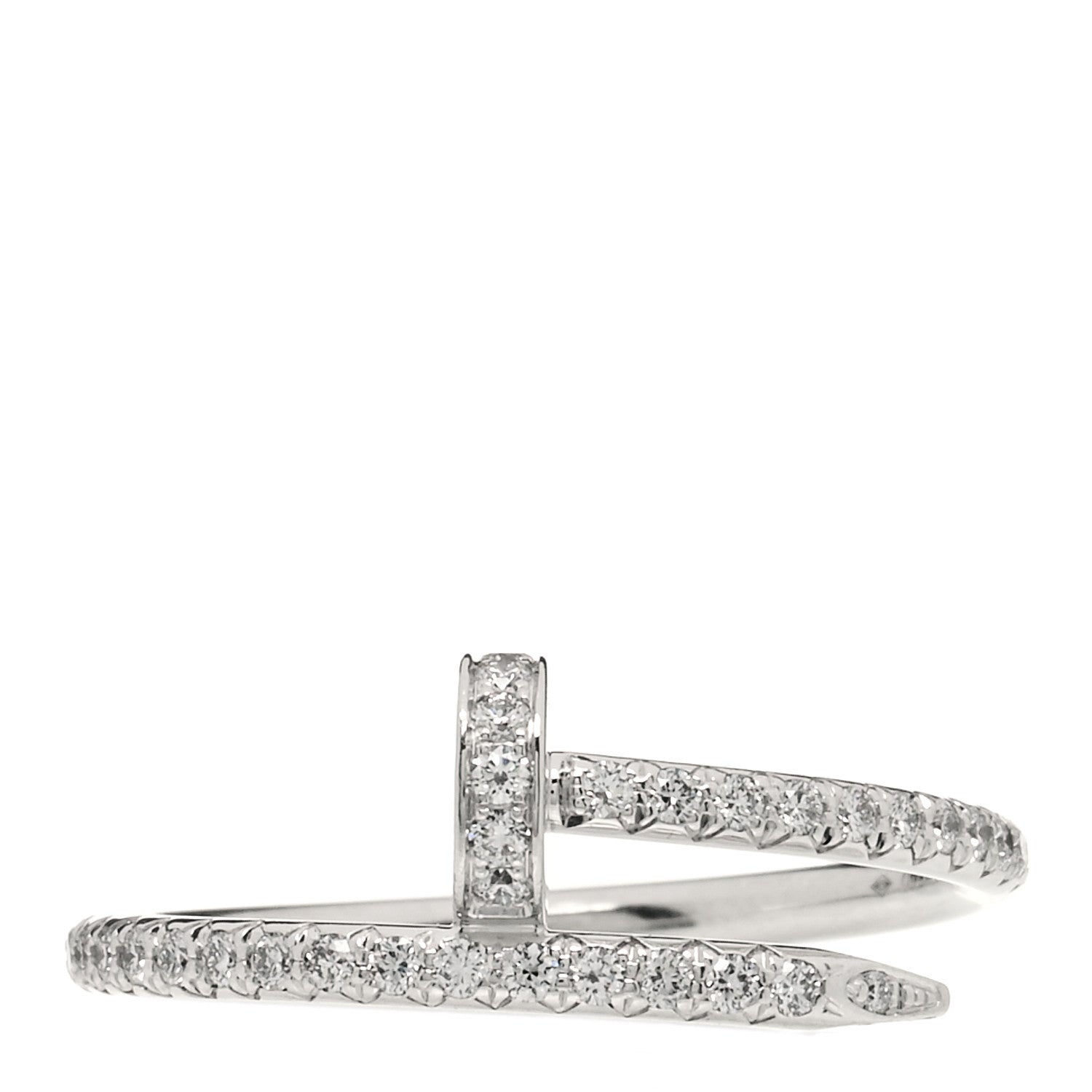 Cartier 18K White Gold Diamond Juste Un Clou Paved Ring 52 6 1 of 6
