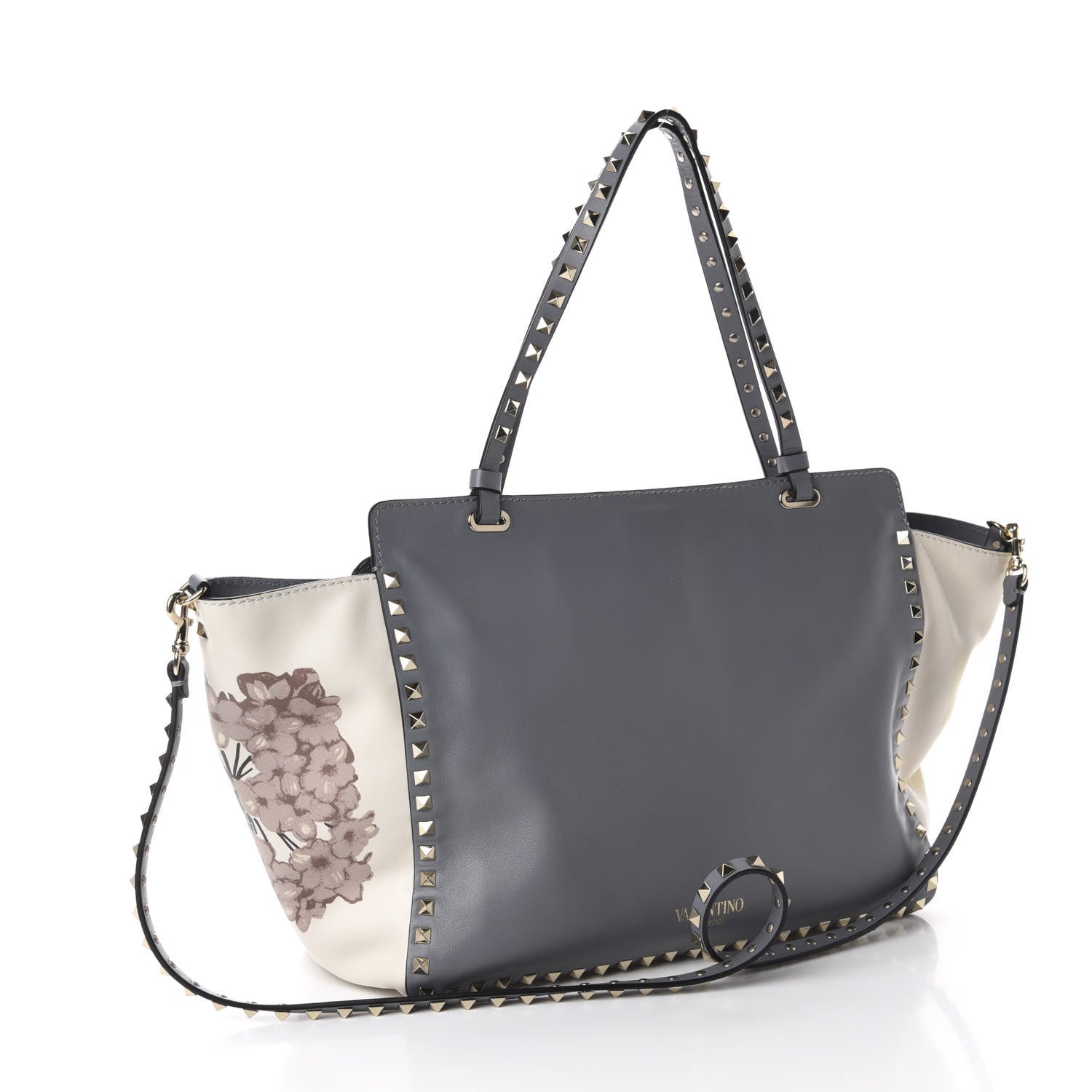 Valentino Garavani Vitello Monogram Kimono 1997 Print Medium Rockstud Tote Light Blue 3 of 10