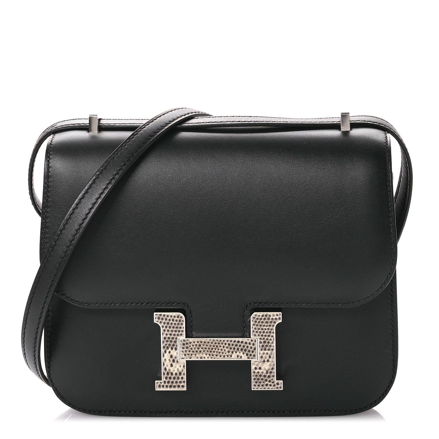 Hermes Veau Monsieur Lizard Constance 18 Black Ombre 1 of 11