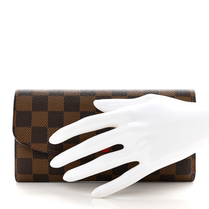 Louis Vuitton Damier Ebene Emilie Wallet Red 2 of 8